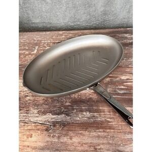 Oval Grill Pan Heavy Duty Cast Aluminum Nonstick Stovetop Cooking